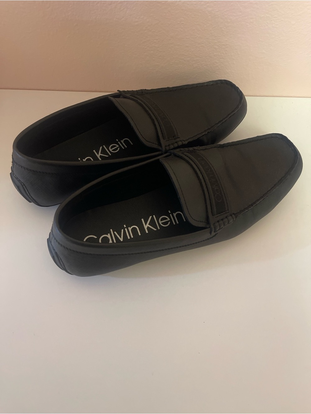 Calvin Klein Men’s Black Slip-On Driving Loafers